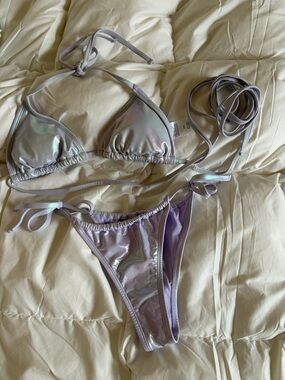 Target Iridescent Lavender Shimmer String Bikini